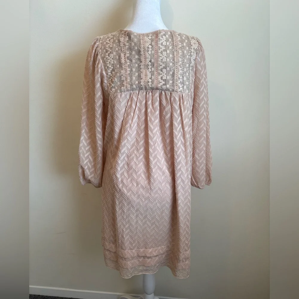 Small Pink One September Anthropologie Anwen Boho Peasant Dress - Picture 3 of 16